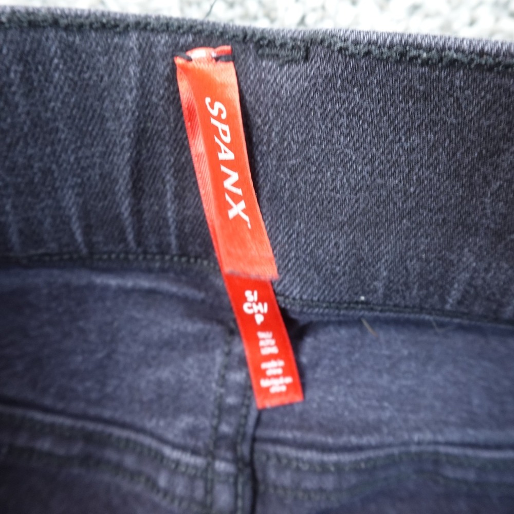 Spanx Jeans Womens S Dark Black Denim Pants Ankle Skinny Pull On Jegging Stretch - Picture 6 of 10